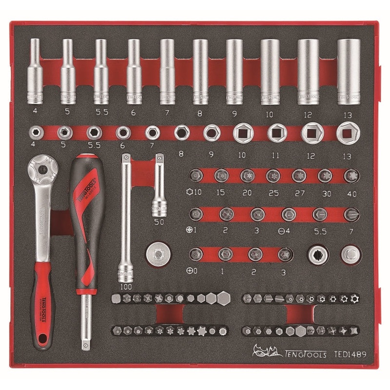 Teng Tools 89 Piece 1/4 Drive EVA Socket Set – TED1489