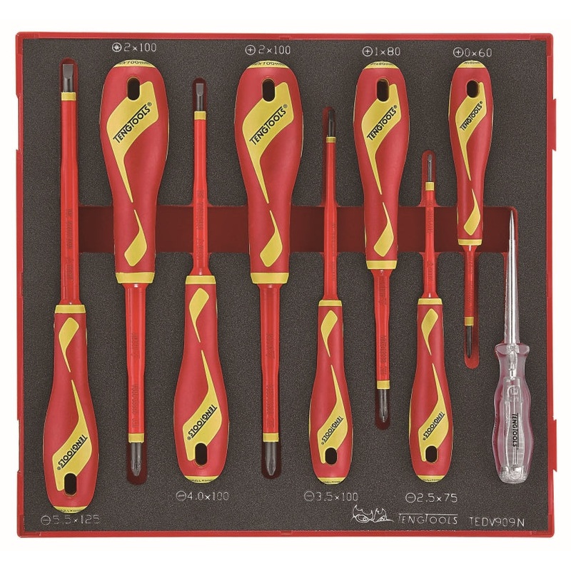 Teng Tools 9 Piece EVA 1,000 Volt Insulated Screwdriver Set – TEDV909N