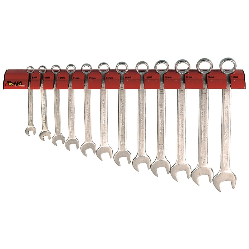 Teng Tools 12 Piece Metric Combination Spanner Wall Rack – WRSP12