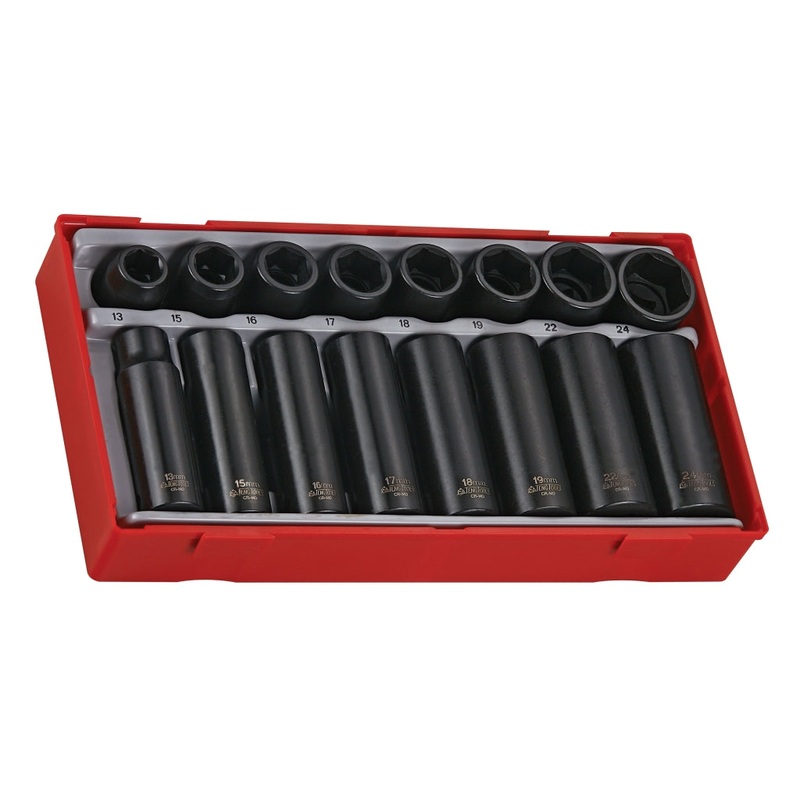 Teng Tools 16 Piece 1/2 Drive ANSI Impact Socket Set – TT9116
