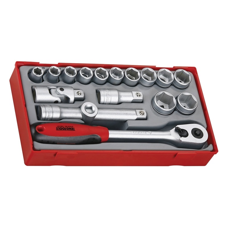 Teng Tools 18 Piece 1/2 Drive 6 Point Socket Set – TT1218-6