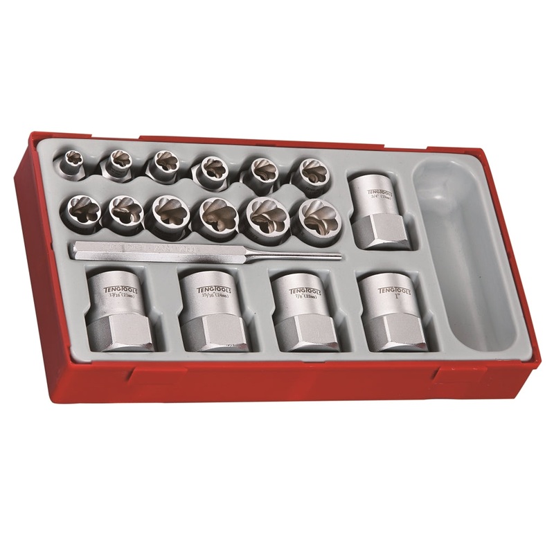 Teng Tools 18 Piece 3/8 & 1/2 Drive Stud Extractor Set – TTBE18