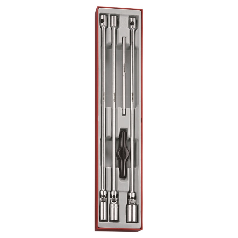 Teng Tools 5 Piece 3/8 Drive Extra Long T Bar Swivel Spark Plug Set – TTXTB05