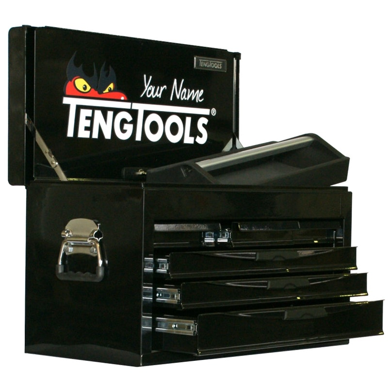 Teng Tools 6 Drawer Black Personalised 8 Series Top Box With Ball Bearing Slides – TC806NGM