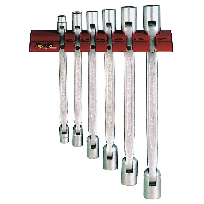 Teng Tools 6 Piece Double Flex Wrench Wall Rack – WRDF06