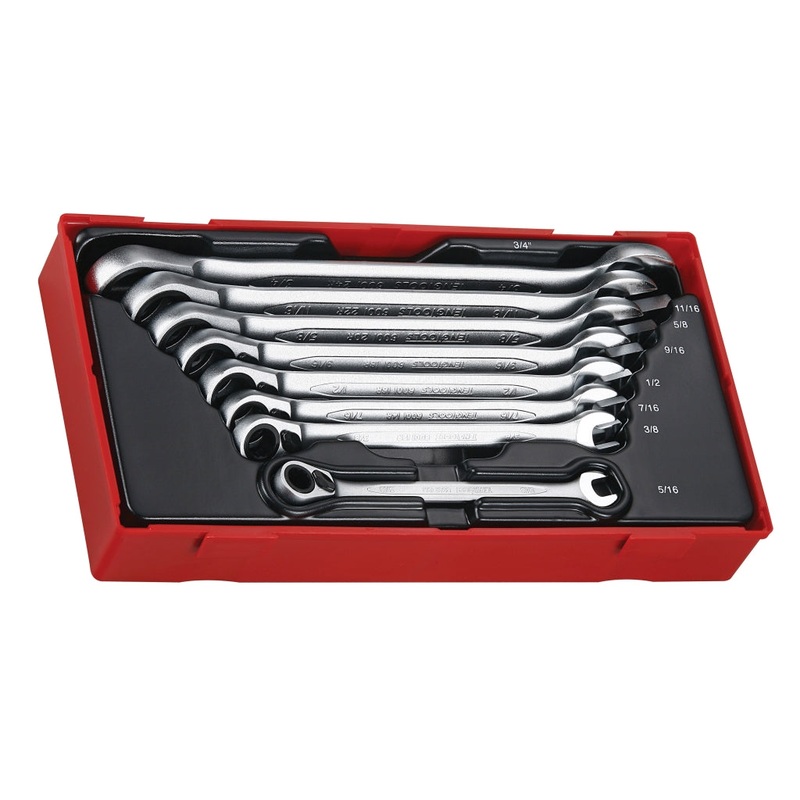 Teng Tools 8 Piece 12 Point AF Ratcheting Combination Spanner Set – TT6508RAF