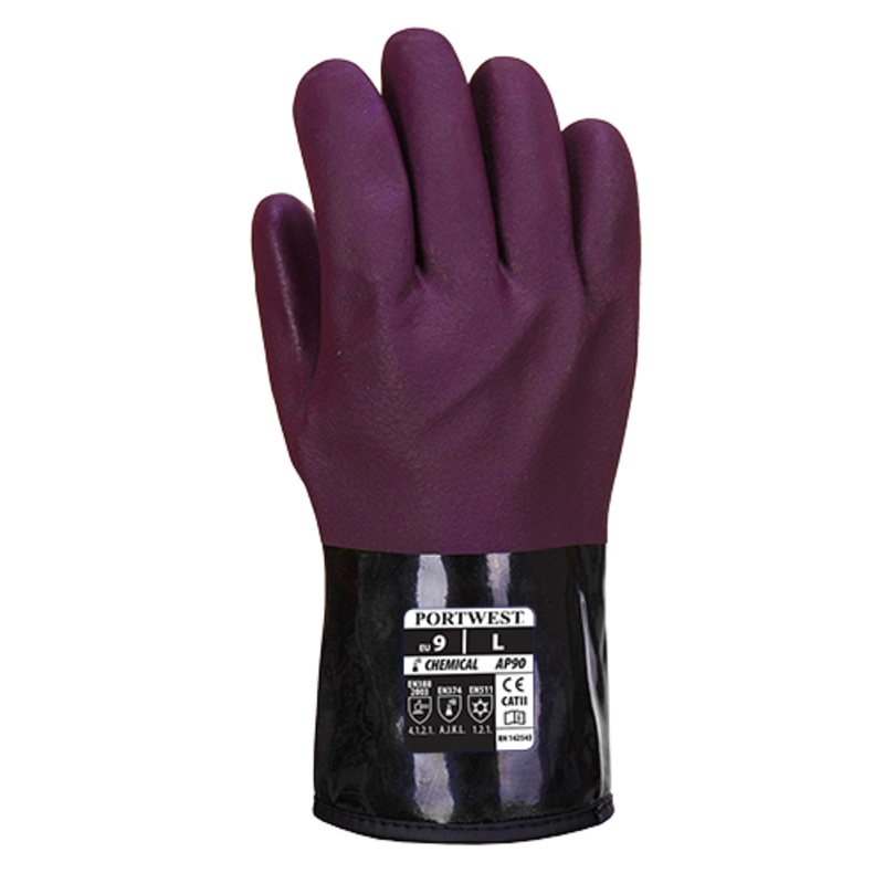Chemtherm Glove – AP90U8RL|PurBlack|Large|Medium|XL|XXL|R