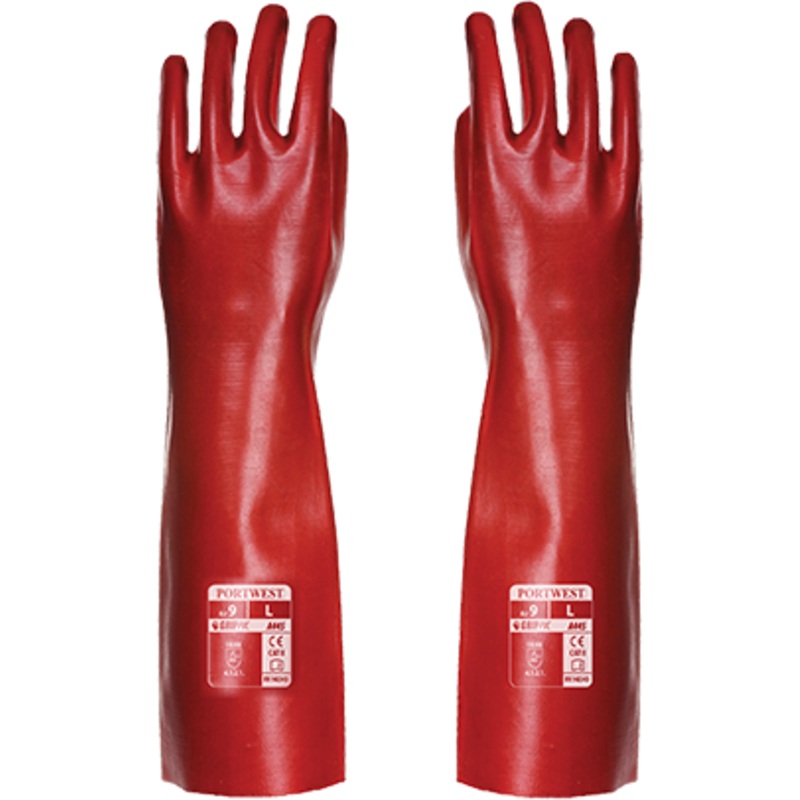 PVC Gauntlet 45cm – A445RERXL|Red|XL|R