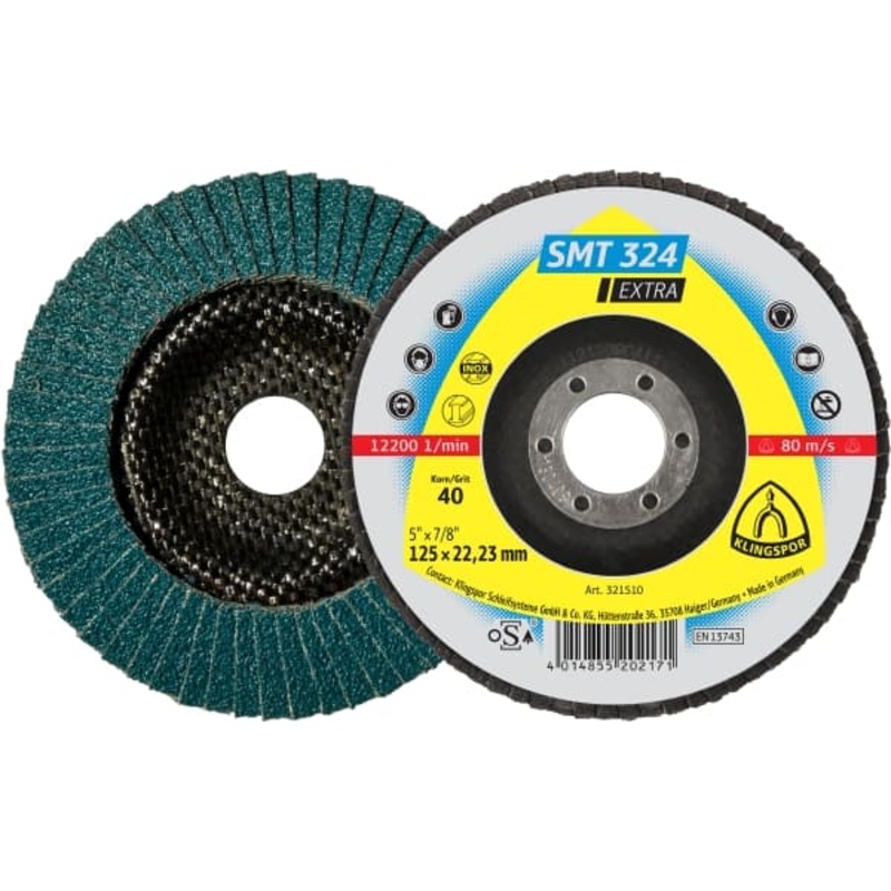 Klingspor SMT324 115mm x 22 x 60 grit Flap Disc