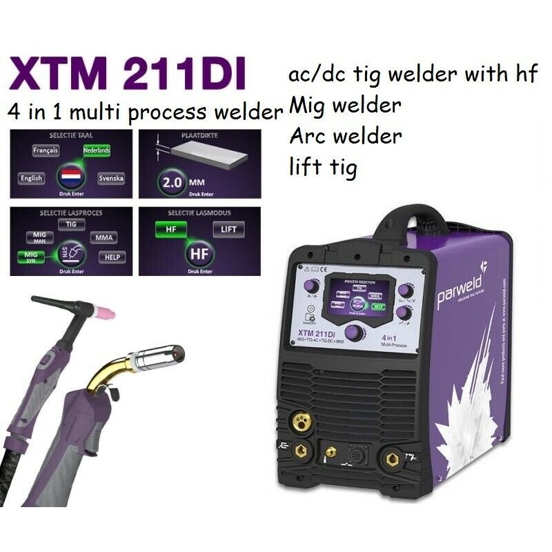 Parweld XTM211Di 4 in 1 multi process welder Mig Tig (AC/DC) & Arc 110v / 240v