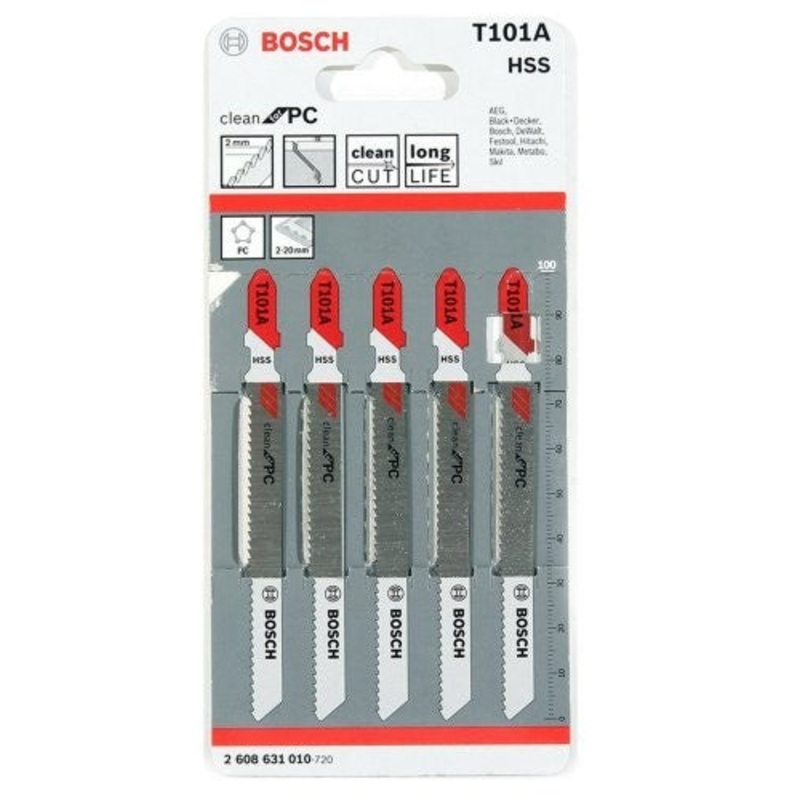 Bosch T101A  Acrylic Jigsaw Blades Pack of 5