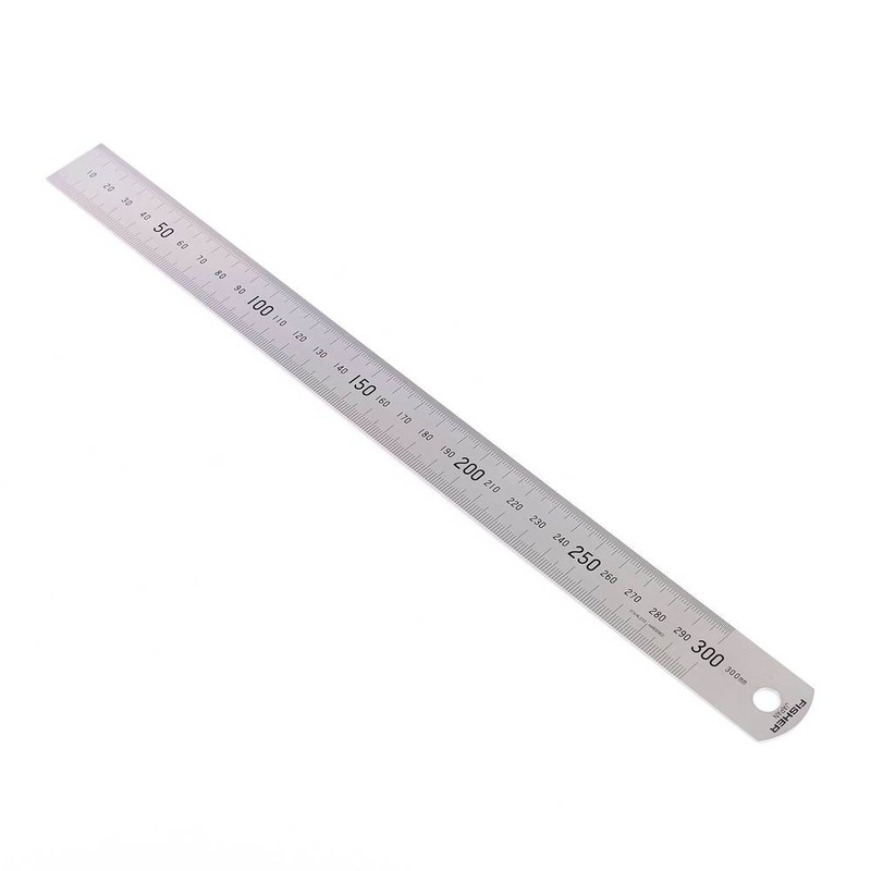 Fisher 12/300mm Satin Chrome Steel Rule