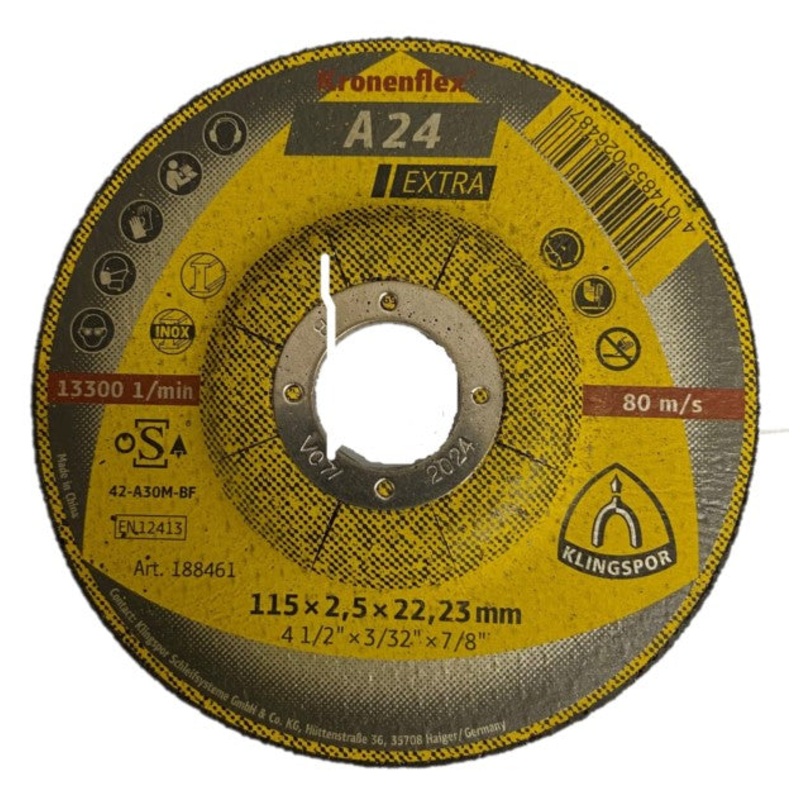 Klingspor A24 Extra 115mm x 22 x 2.5mm  Cutting Disc Depressed Center (BULK DEALS)
