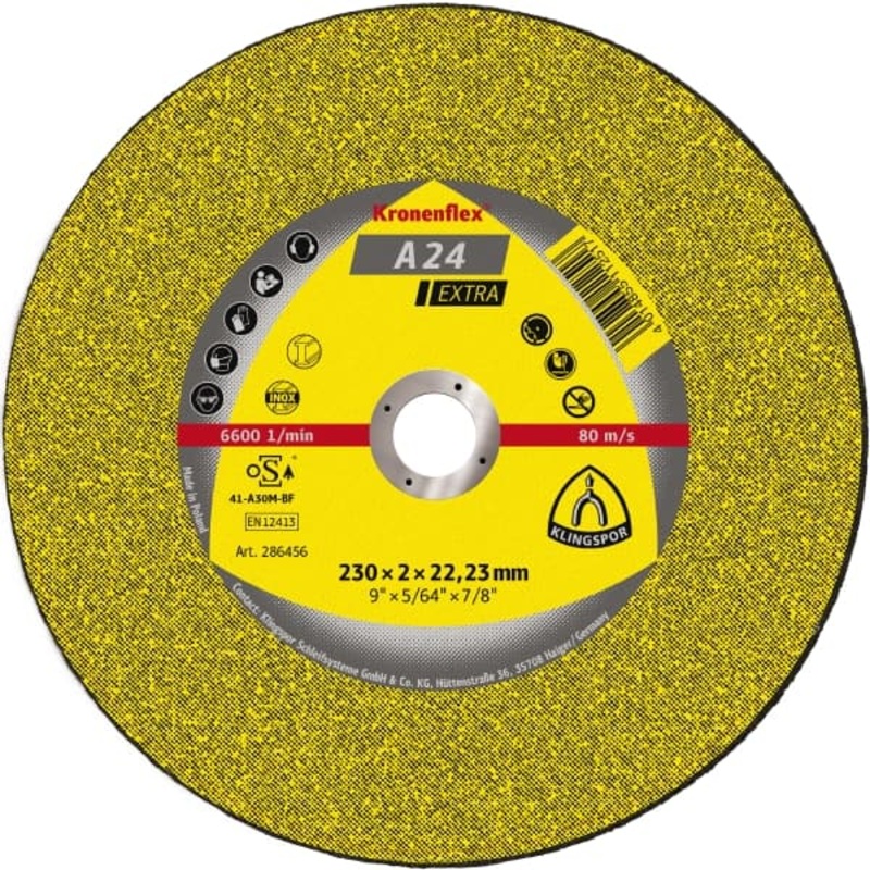 Klingspor A24 Extra 230mm x 22 x 2mm Thin Cutting Disc Flat (Bulk Deals)