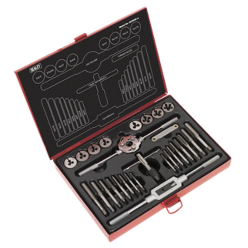 Sealey  AK3028 28pc Mechanics Tap & Die Set Split Dies – Metric