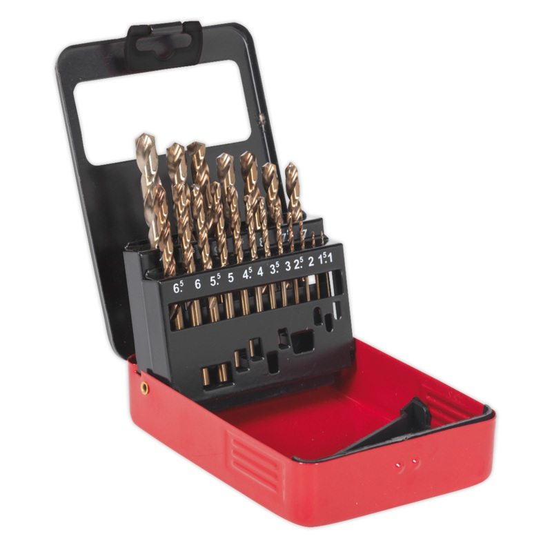 Sealey AK4701 HSS Cobalt Fully Ground Drill Bit Set 19pc Metric 1-10mm