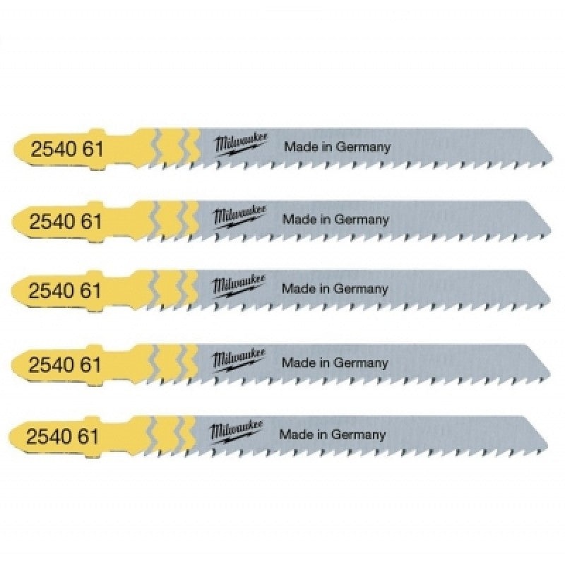 Milwaukee T101B Jigsaw Blades Wood & Plastics Pack of 5 (4932254061)