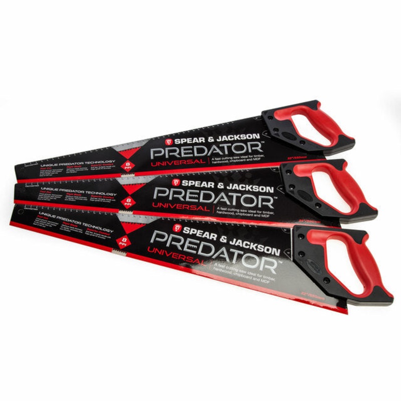 Spear & Jackson B9822 Predator Universal Hand Saw Triple Pack 550mm (22)