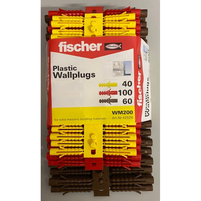 Fischer Plastic Wall Plug Box 200 Assorted (42526) wm200