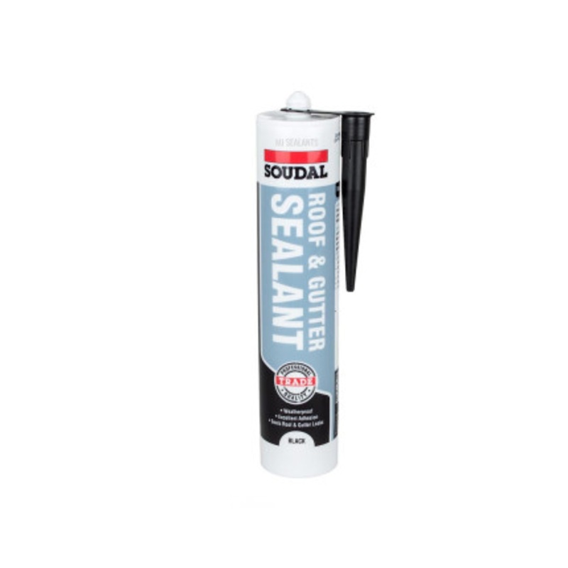 Soudal Roof & Gutter Silicone Sealant Black  290ml