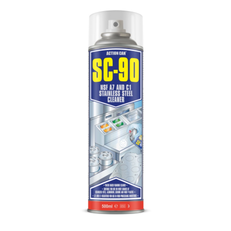 Action Can SC90 500ml Aerosol Stainless Steel Cleaner (Food Grade)