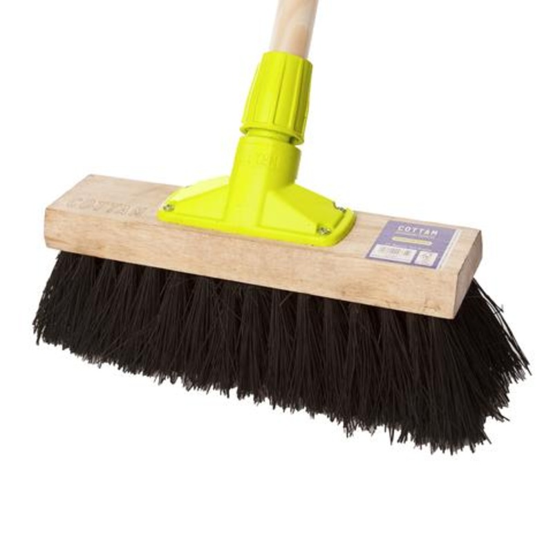 Cottom 12 Stiff Yard Bassine Sweeping Brush Includes Handle