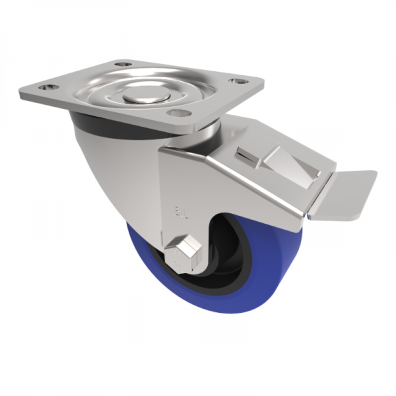 Bil 4 Rubber Swivel Brake Castor (100mm) BZH100RNBSWB (250kg)