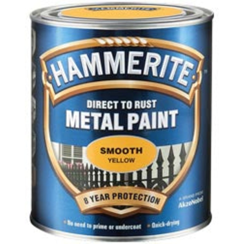 Hammerite 750ml Yellow Smooth Finish Metal Paint