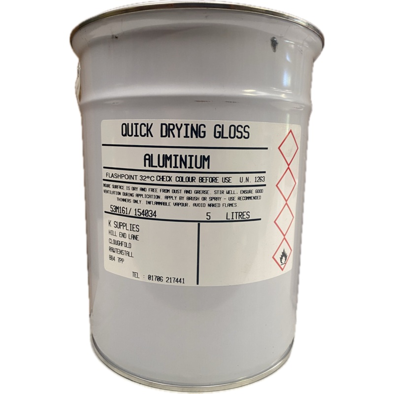 Rapid Dry Aluminium Gloss Paint 5 Litre