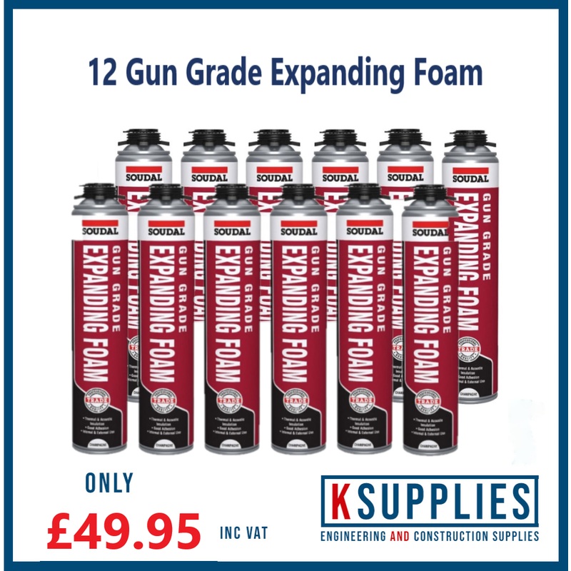 Soudal 12 Tins Gun Grade Expanding Foam