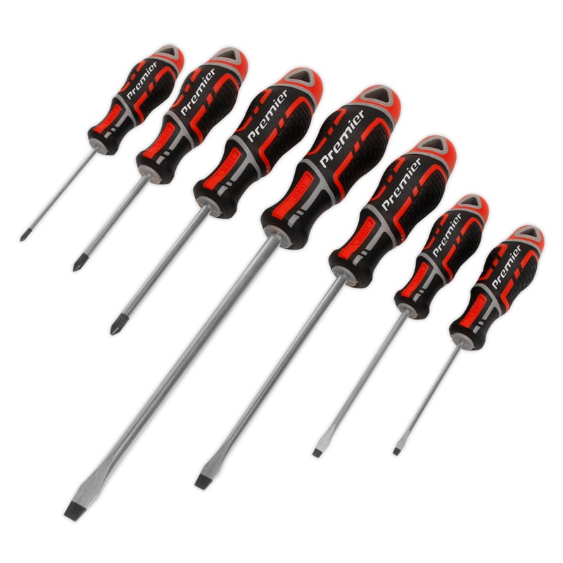 Sealey AK4321 Screwdriver Set 7pc GripMAX Red