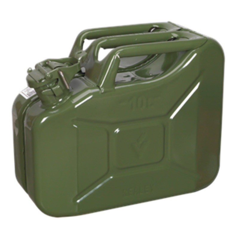 Sealey JC10G Steel Jerry Can 10L – Green