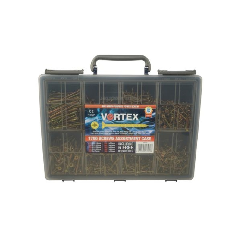 Vortex Power Wood Screws – 1700 pce Assorted Case