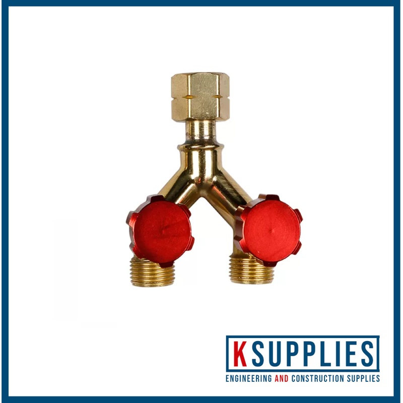 Parweld Gas Double Outlet Connector Y piece Acetylene