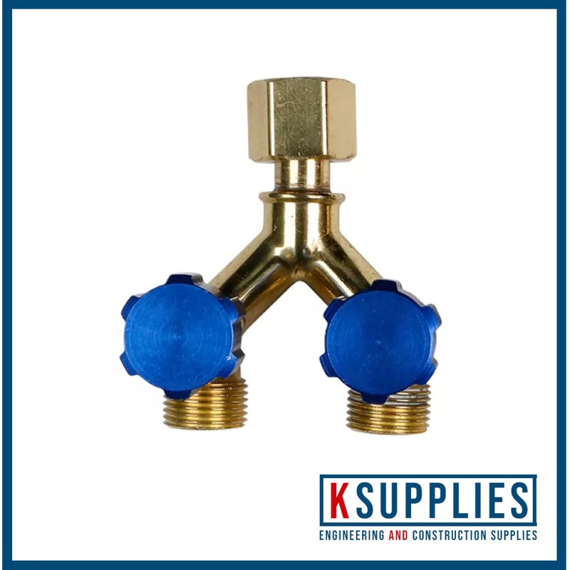Parweld Gas Double Outlet Connector Y piece Oxygen