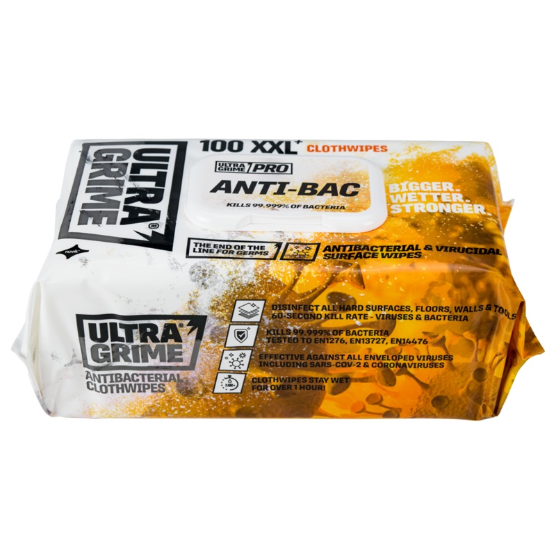 ULTRAGRIME PRO ANTI-BAC Cloth Wipes (100 Pack)