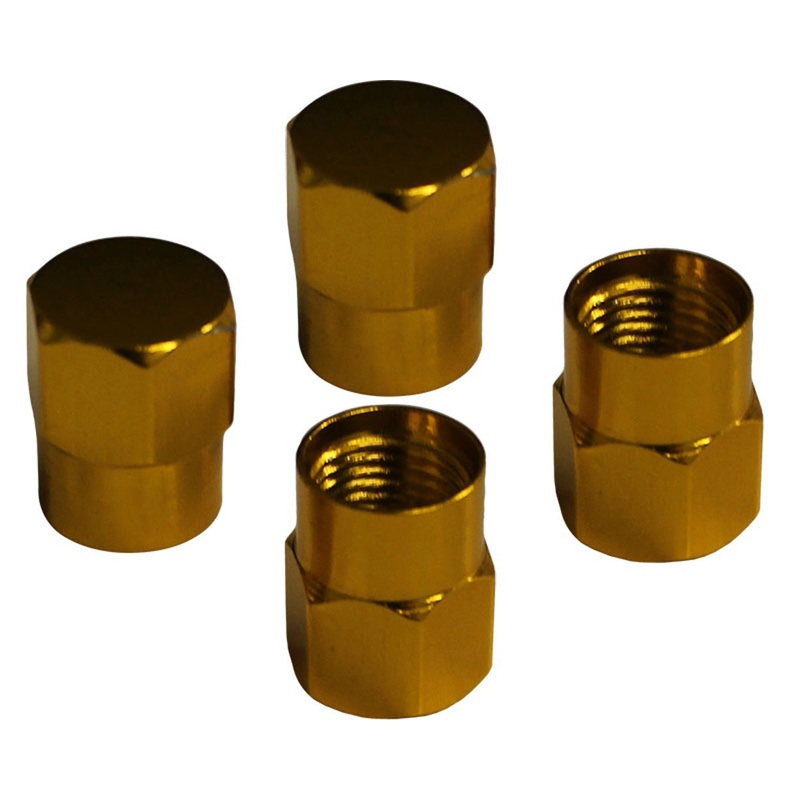 Ally Hex & Round Dust Cap In Gold X 4