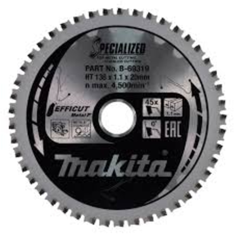 Makita B-69319 Efficut TCT Metal Cutting Circular Saw Blade 136mm x 20mm x 40T