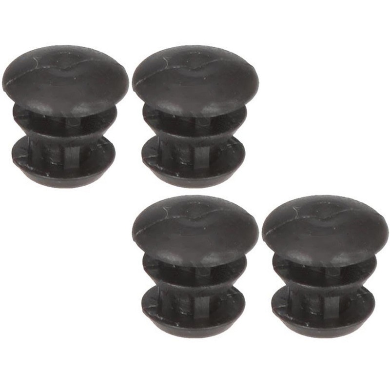Rubber Cap For 10mm Tube Black X 4