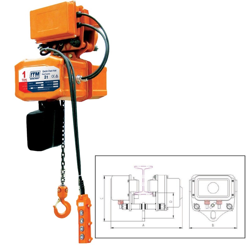 ITM Electric Hoist – 240V – 2 Ton-3 Meter Lift
