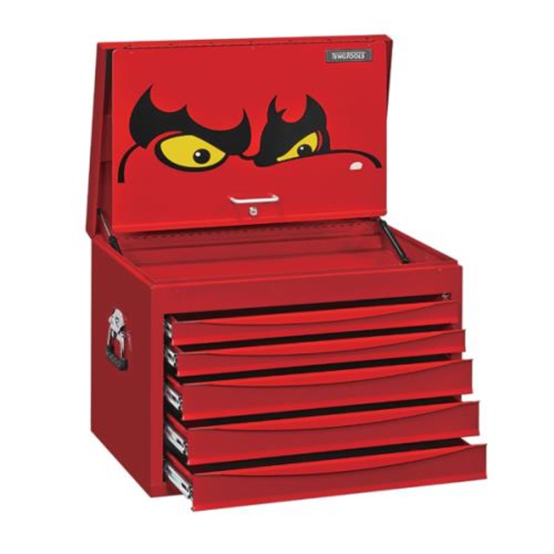 Teng Pro35 26in Deep Tool Chest 5 Drawers Red