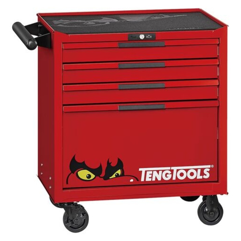 Teng Pro35 26in Low Roller Cabinet 4 Drawers Red