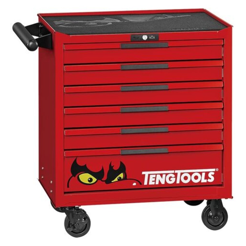 Teng Pro35 26in Low Roller Cabinet 6 Drawers Red