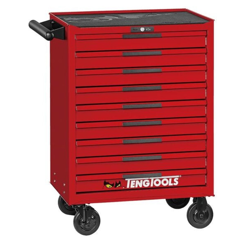 Teng Pro35 26in Roller Cabinet 9 Drawers Red