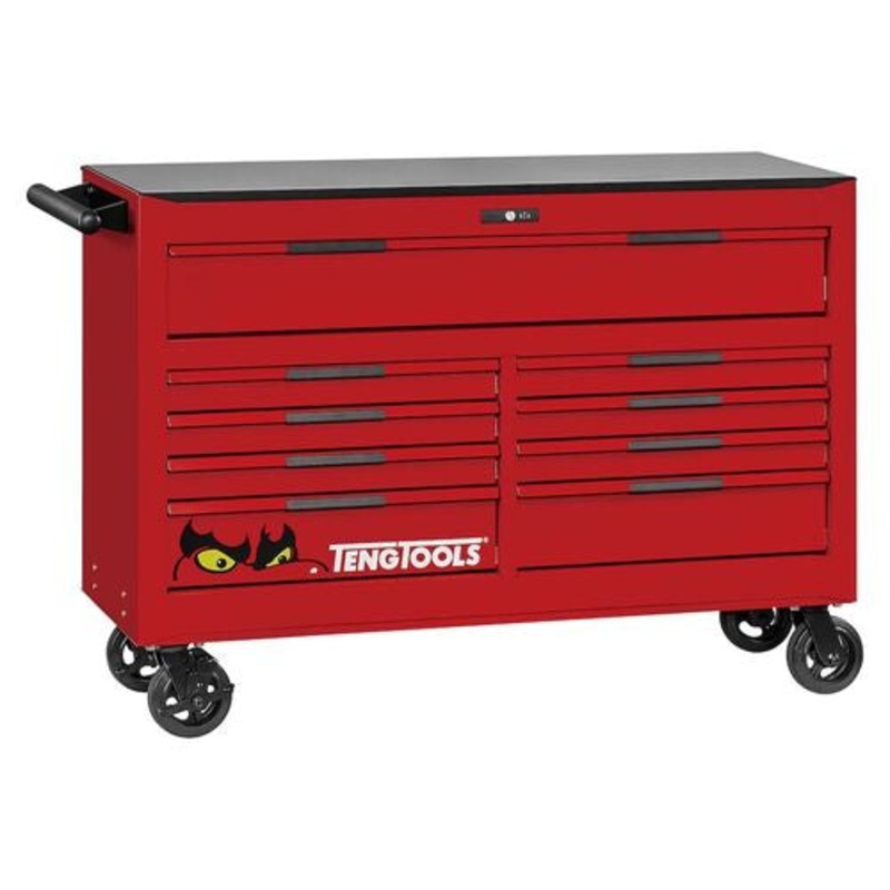 Teng Pro35 53in Roller Cabinet 9 Drawers Red