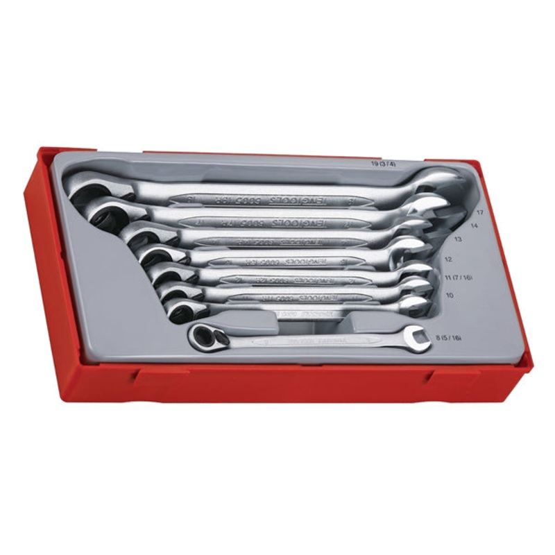 Teng 8pc Rev Ratchet Comb. Spanner Set 8-19mm – TC-Tray