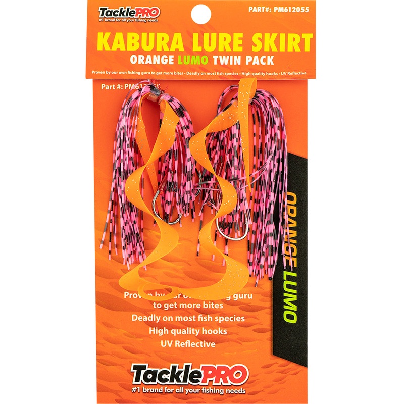 TacklePro Kabura Lure Skirt – Orange/Lumo (Twin Pack)
