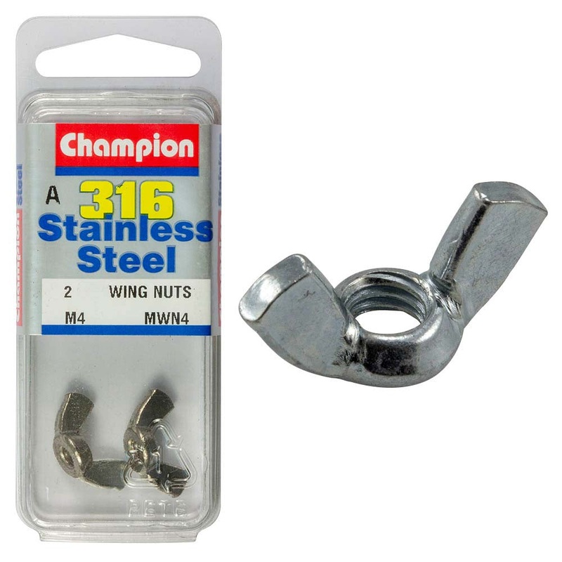 Champion 4mm Wing Nut – 316/A4