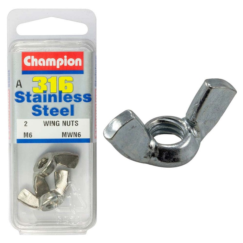 Champion 6mm Wing Nut – 316/A4