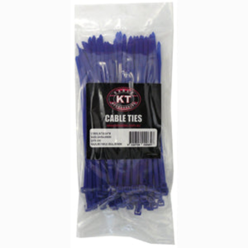 200 x 4.8mm Nylon Cable Tie-Blue – 100pc**